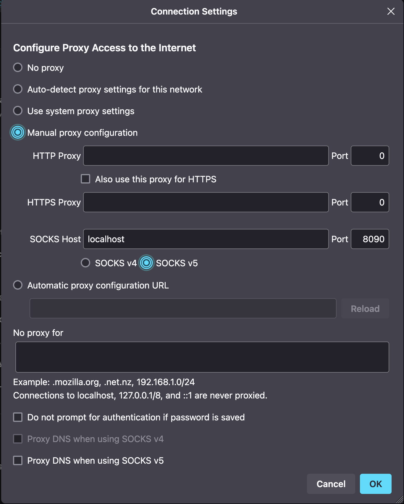 Firefox Network Settings