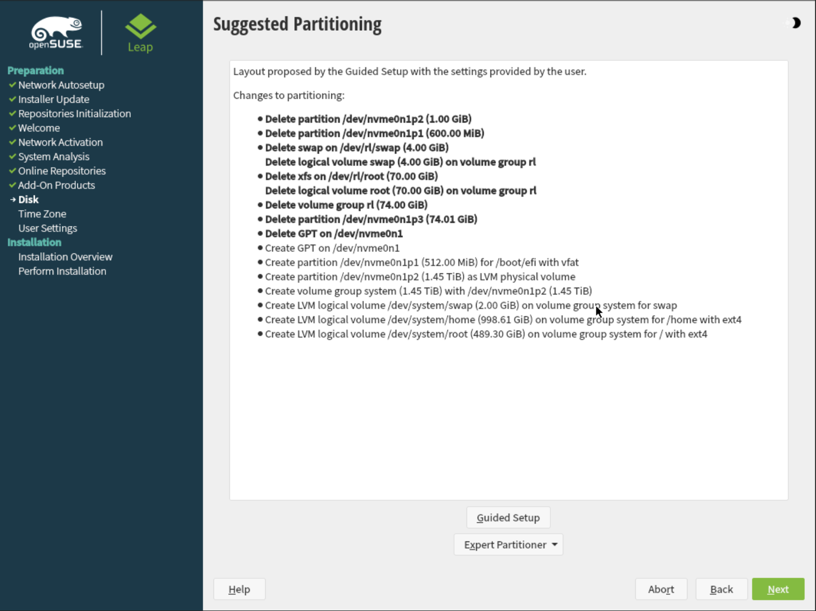 Final Partitioning