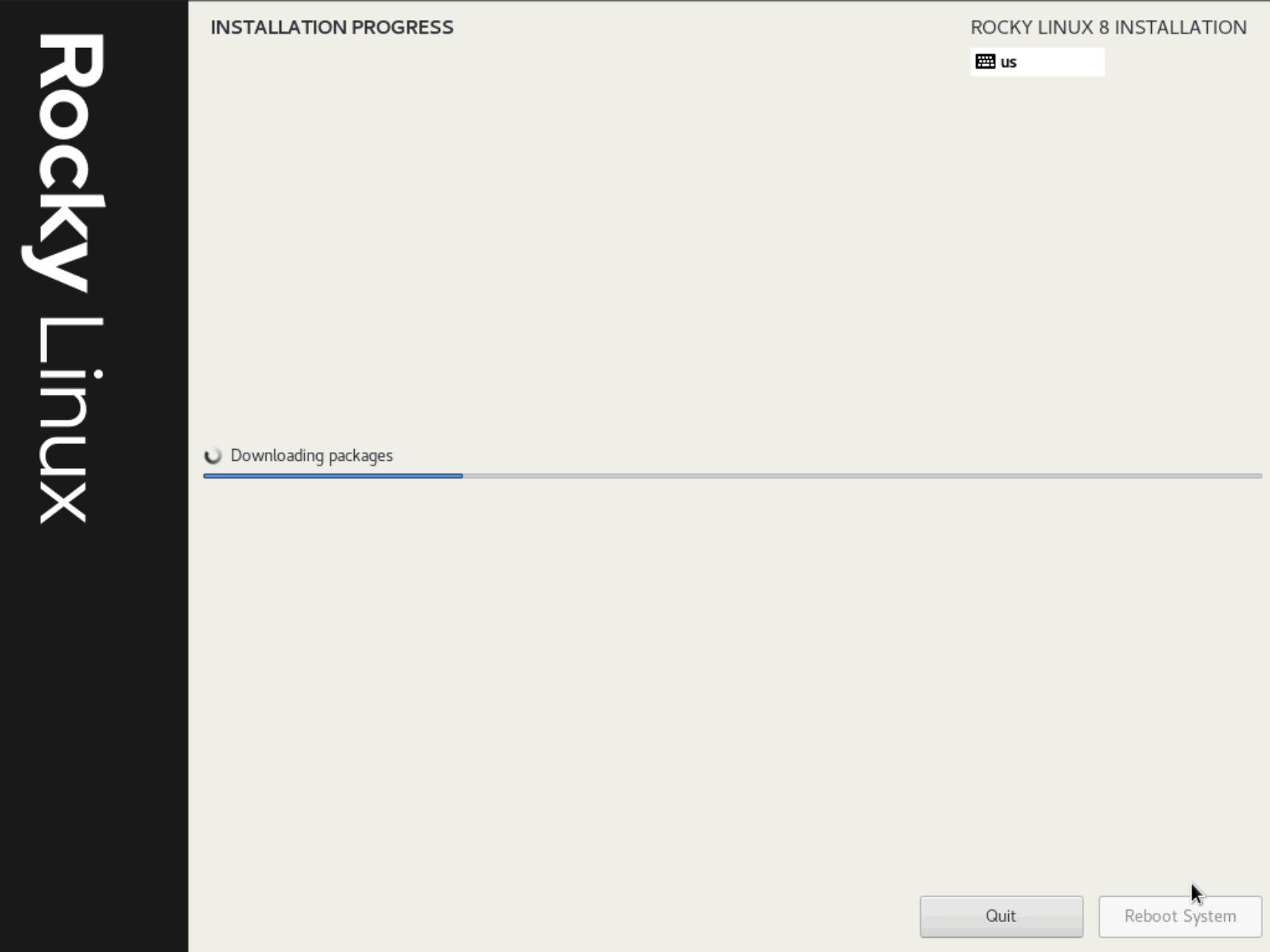 Rocky install screen