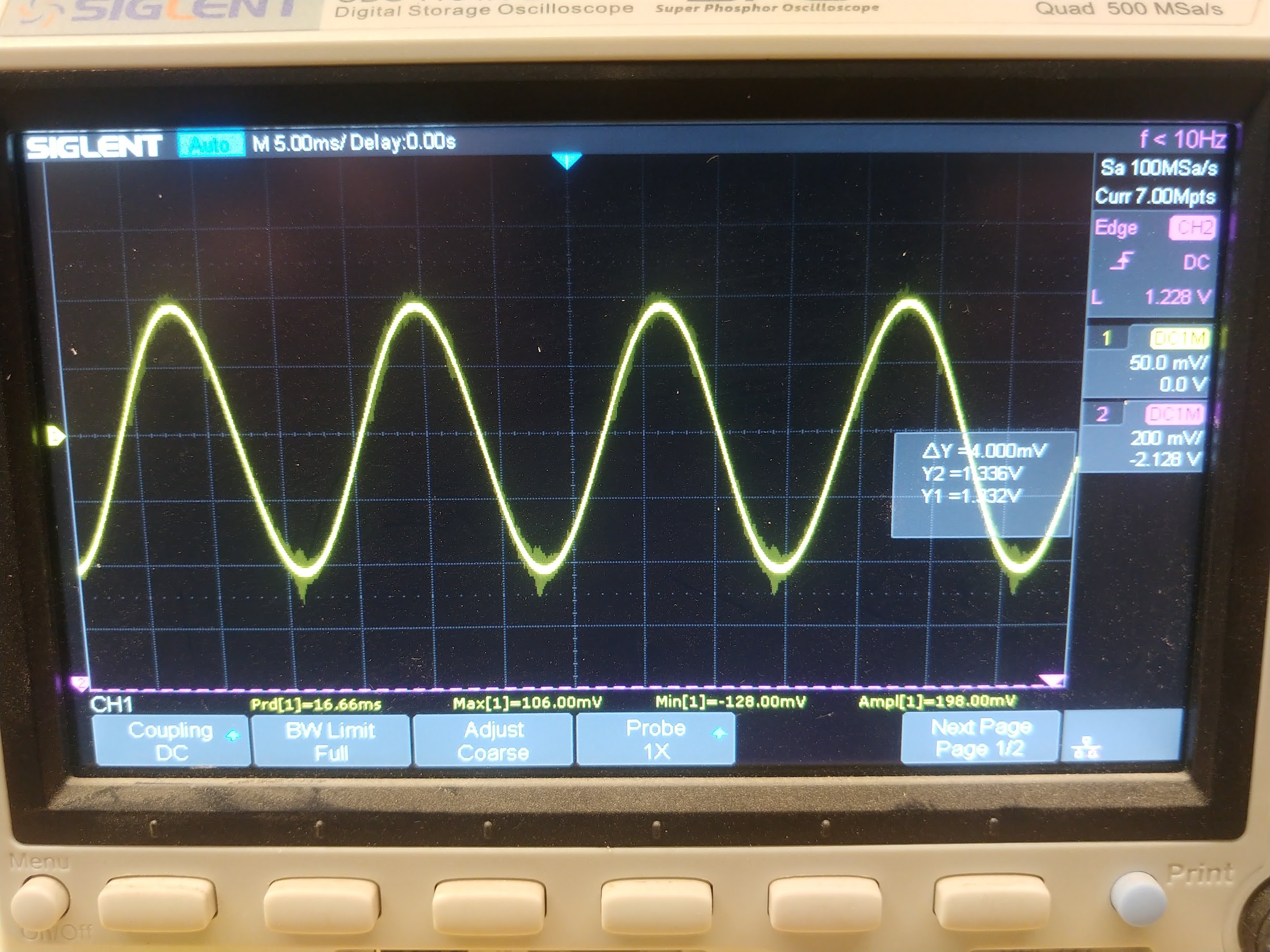 60 Hz clean sine wave